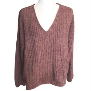 Express Pullover Sweater V-Neck Long Sleeve Size Medium